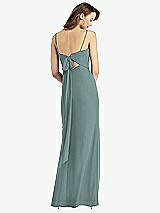 Alt View 3 Thumbnail - Icelandic Tie-Back Cutout Trumpet Gown with Front Slit