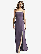 Alt View 2 Thumbnail - Lavender Tie-Back Cutout Trumpet Gown with Front Slit