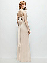 Alt View 1 Thumbnail - Oat Tie-Back Cutout Trumpet Gown with Front Slit