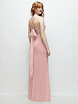 Alt View 1 Thumbnail - Rose - PANTONE Rose Quartz Tie-Back Cutout Trumpet Gown with Front Slit