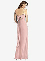 Alt View 3 Thumbnail - Rose - PANTONE Rose Quartz Tie-Back Cutout Trumpet Gown with Front Slit