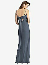 Alt View 3 Thumbnail - Silverstone Tie-Back Cutout Trumpet Gown with Front Slit