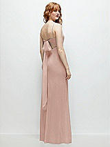 Alt View 1 Thumbnail - Toasted Sugar Tie-Back Cutout Trumpet Gown with Front Slit