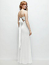 Alt View 1 Thumbnail - White Tie-Back Cutout Trumpet Gown with Front Slit