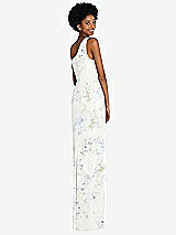 Rear View Thumbnail - Bleu Garden One-Shoulder Chiffon Trumpet Gown