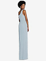 Rear View Thumbnail - Mist One-Shoulder Chiffon Trumpet Gown