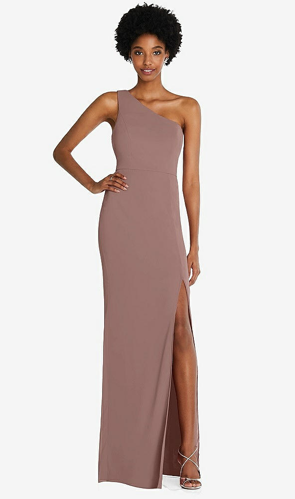 Front View - Sienna One-Shoulder Chiffon Trumpet Gown