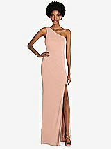 Front View Thumbnail - Pale Peach Thread Bridesmaid Style Addison