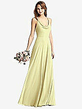 Front View Thumbnail - Butter Yellow Cowl Neck Criss Cross Back Maxi Dress