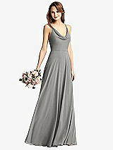 Front View Thumbnail - Chelsea Gray Cowl Neck Criss Cross Back Maxi Dress