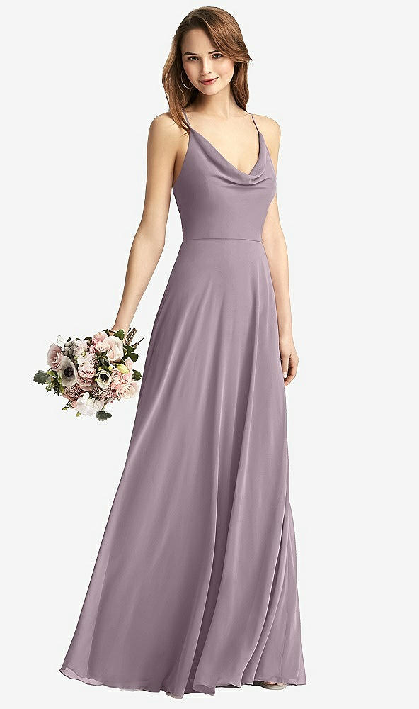 Front View - Lilac Dusk Cowl Neck Criss Cross Back Maxi Dress