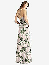 Rear View Thumbnail - Palm Beach Print Cowl Neck Criss Cross Back Maxi Dress