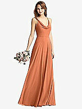 Front View Thumbnail - Sweet Melon Cowl Neck Criss Cross Back Maxi Dress