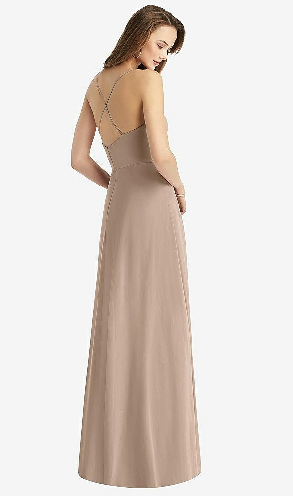 Back View - Topaz Cowl Neck Criss Cross Back Maxi Dress