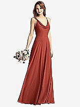 Front View Thumbnail - Amber Sunset Cowl Neck Criss Cross Back Maxi Dress