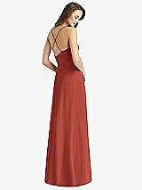 Rear View Thumbnail - Amber Sunset Cowl Neck Criss Cross Back Maxi Dress