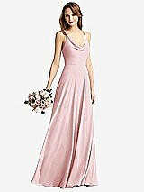 Front View Thumbnail - Ballet Pink Cowl Neck Criss Cross Back Maxi Dress