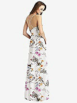 Rear View Thumbnail - Butterfly Botanica Ivory Cowl Neck Criss Cross Back Maxi Dress