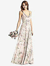 Front View Thumbnail - Blush Garden Cowl Neck Criss Cross Back Maxi Dress