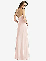 Rear View Thumbnail - Blush Cowl Neck Criss Cross Back Maxi Dress