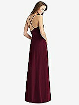 Rear View Thumbnail - Cabernet Cowl Neck Criss Cross Back Maxi Dress