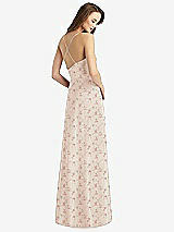 Rear View Thumbnail - Coquette Floral Print Cowl Neck Criss Cross Back Maxi Dress