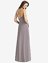 Rear View Thumbnail - Cashmere Gray Cowl Neck Criss Cross Back Maxi Dress