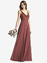 Front View Thumbnail - English Rose Cowl Neck Criss Cross Back Maxi Dress