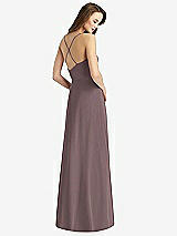 Rear View Thumbnail - French Truffle Cowl Neck Criss Cross Back Maxi Dress