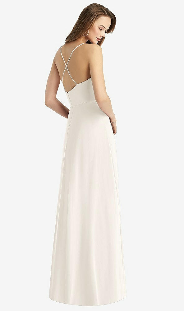 Back View - Ivory Cowl Neck Criss Cross Back Maxi Dress