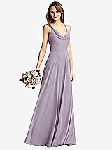 Front View Thumbnail - Lilac Haze Cowl Neck Criss Cross Back Maxi Dress