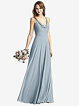 Front View Thumbnail - Mist Cowl Neck Criss Cross Back Maxi Dress