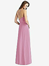 Rear View Thumbnail - Powder Pink Cowl Neck Criss Cross Back Maxi Dress