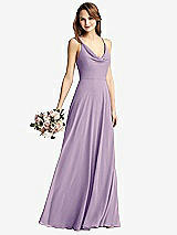 Front View Thumbnail - Pale Purple Cowl Neck Criss Cross Back Maxi Dress