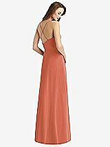 Rear View Thumbnail - Terracotta Copper Cowl Neck Criss Cross Back Maxi Dress