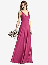 Front View Thumbnail - Tea Rose Cowl Neck Criss Cross Back Maxi Dress