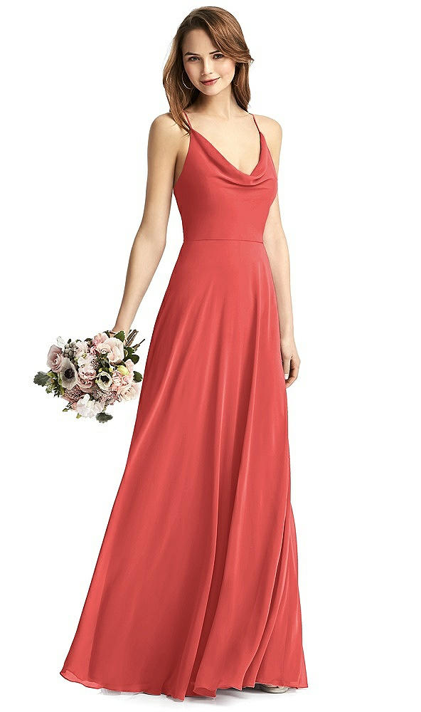 Front View - Perfect Coral Thread Bridesmaid Style Quinn