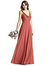 Front View Thumbnail - Coral Pink Thread Bridesmaid Style Quinn