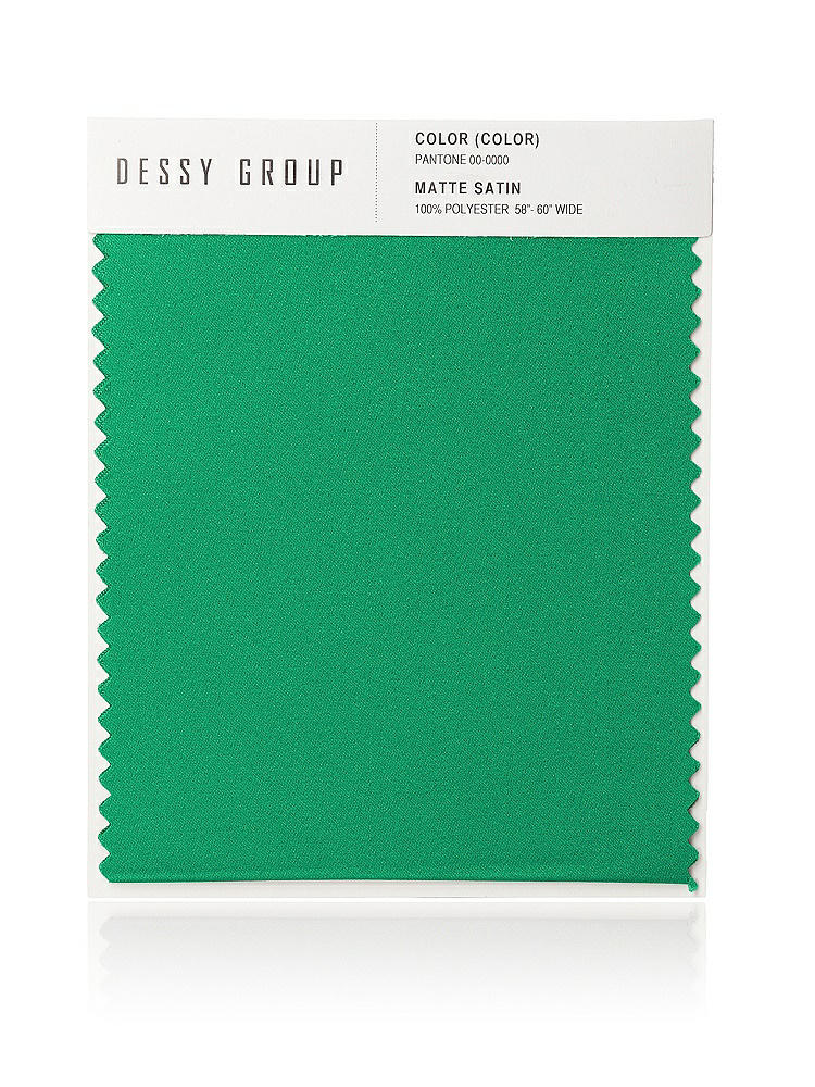 Front View - Pantone Emerald Matte Satin Fabric Swatch