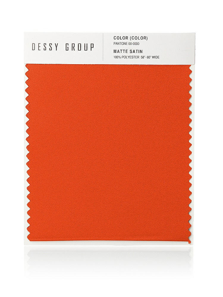 Front View - Tangerine Tango Matte Satin Fabric Swatch