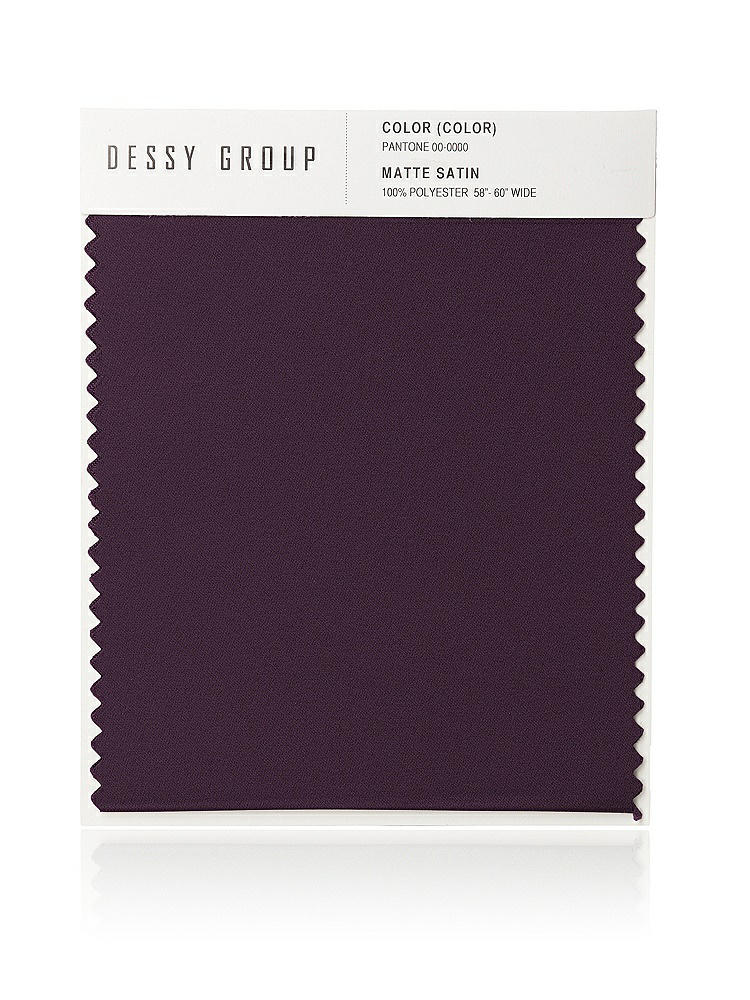 Front View - Aubergine Matte Satin Fabric Swatch