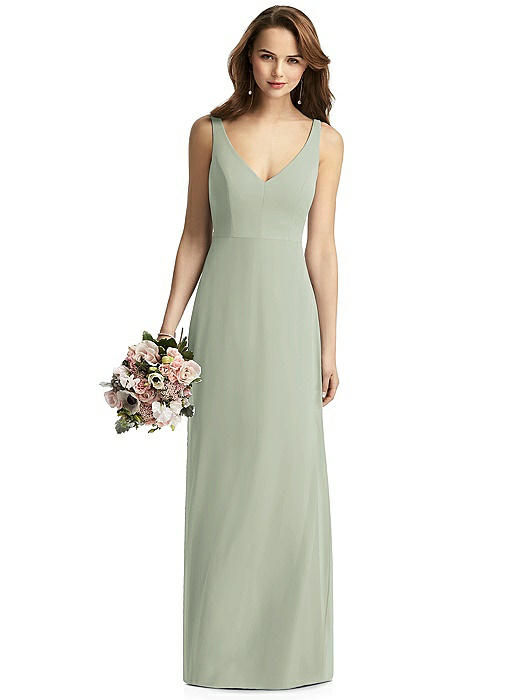 Sleeveless V-Back Long Trumpet Gown