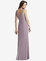 Rear View Thumbnail - Lilac Dusk Sleeveless V-Back Long Trumpet Gown