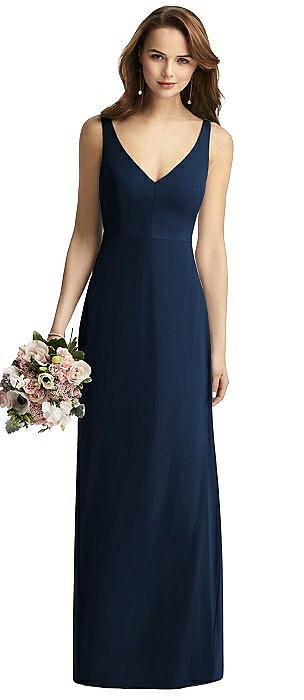 Sleeveless V-Back Long Trumpet Gown