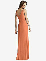 Rear View Thumbnail - Sweet Melon Sleeveless V-Back Long Trumpet Gown