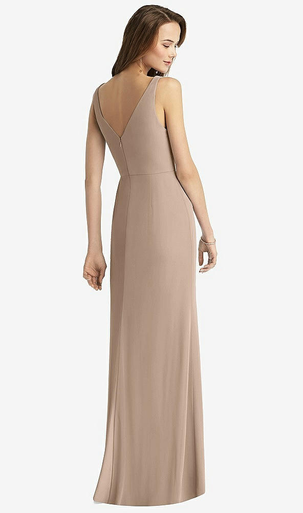 Back View - Topaz Sleeveless V-Back Long Trumpet Gown