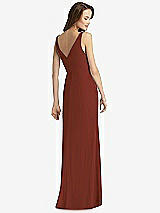 Rear View Thumbnail - Auburn Moon Sleeveless V-Back Long Trumpet Gown