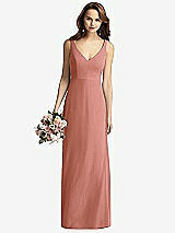 Front View Thumbnail - Desert Rose Sleeveless V-Back Long Trumpet Gown