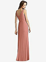 Rear View Thumbnail - Desert Rose Sleeveless V-Back Long Trumpet Gown