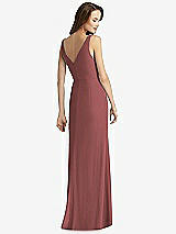 Rear View Thumbnail - English Rose Sleeveless V-Back Long Trumpet Gown